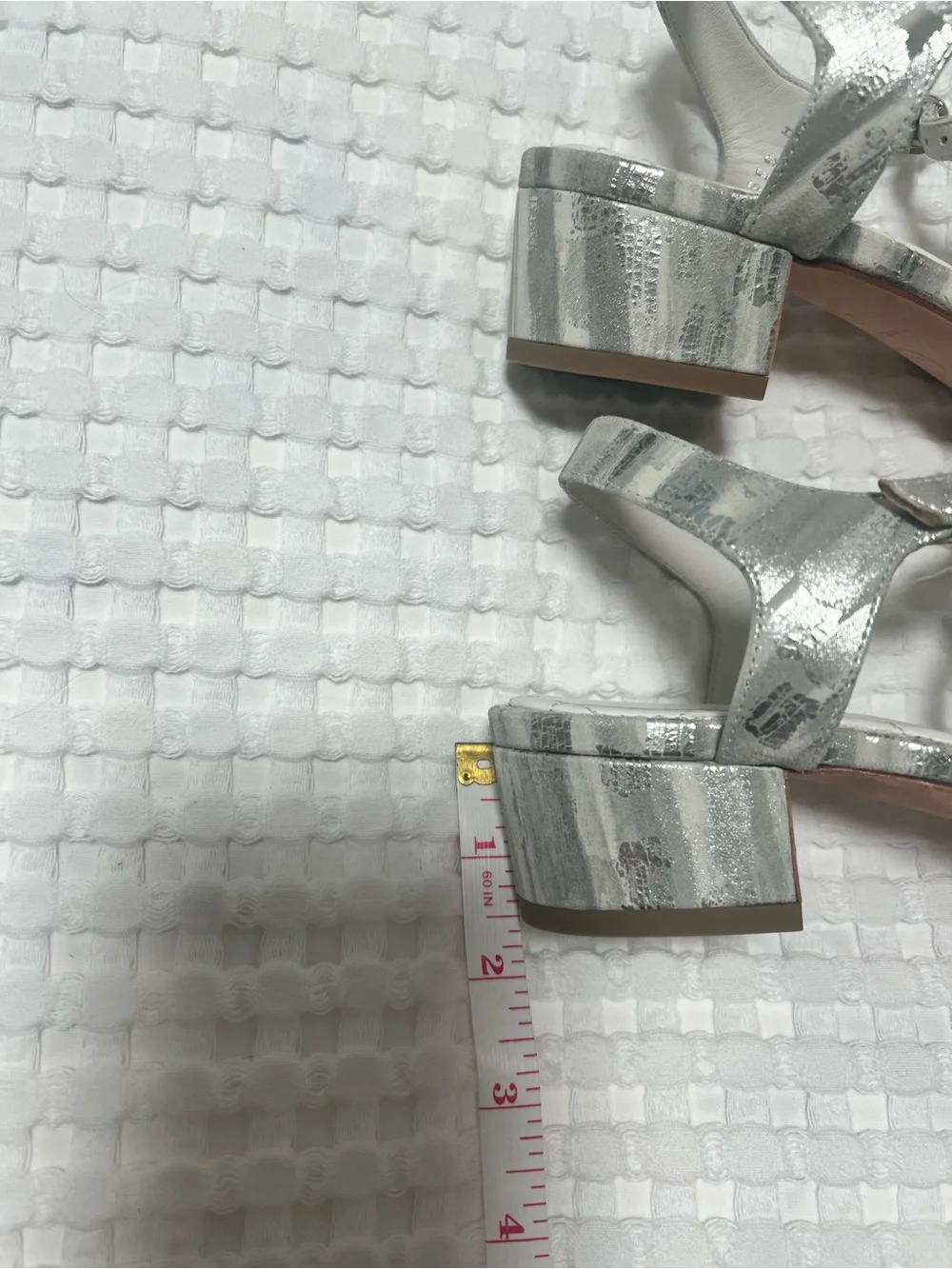CHANEL White Silver Jeweled CC Logo Heeled Thong Sandals